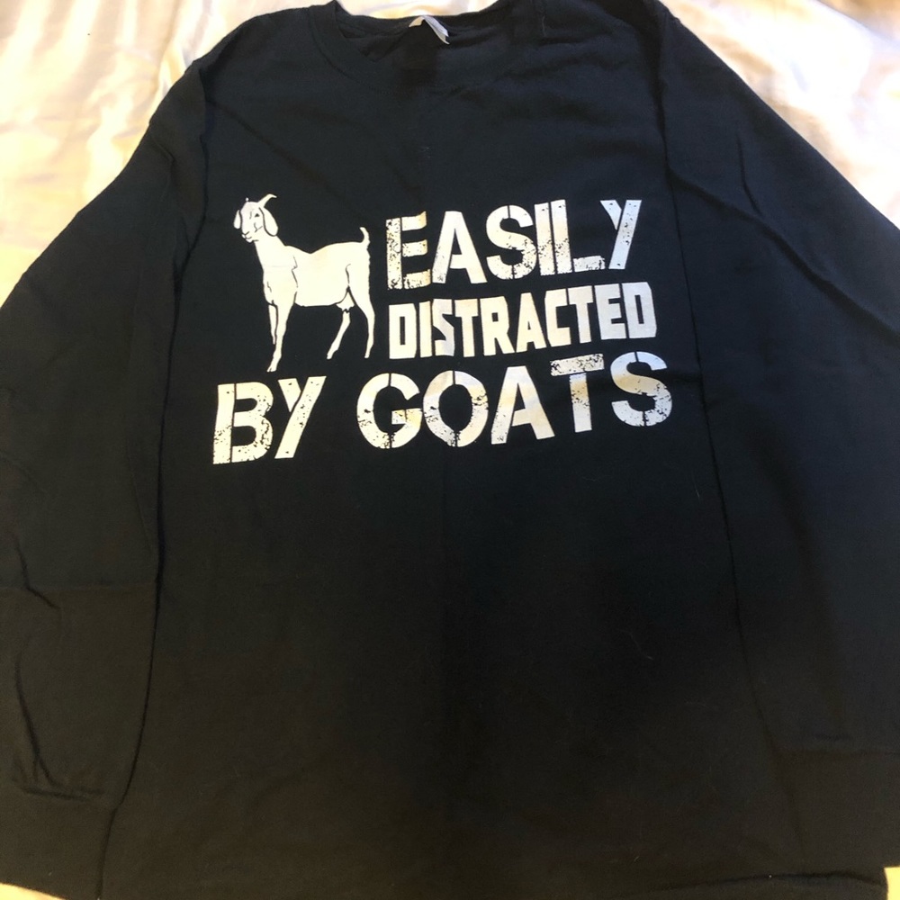 Easily Distracted by Goats Long Sleeve Graphic Tee